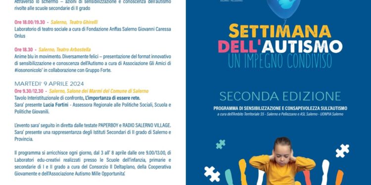 AMBITO S5 – COMUNE DI SALERNO CAPOFILA   SETTIMANA DELL’AUTISMO – UN IMPEGNO CONDIVISO   2-9 APRILE