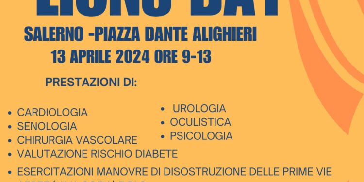 Visite gratuite sabato 13 aprile a Salerno. In campo Universo Humanitas e Lions