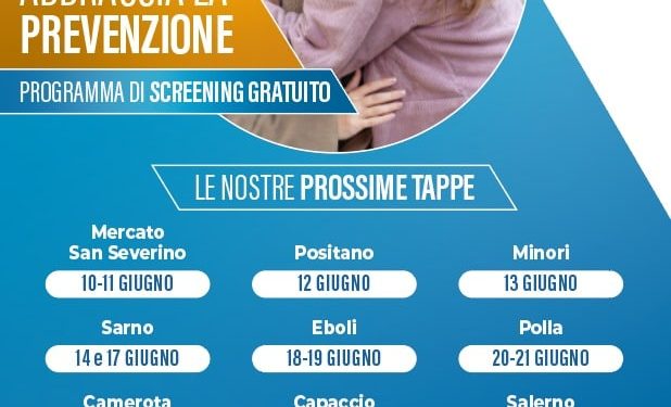 ABBRACCIA LA PREVENZIONERitorna il tour dell’Asl Salerno per gli screening oncologici gratuiti