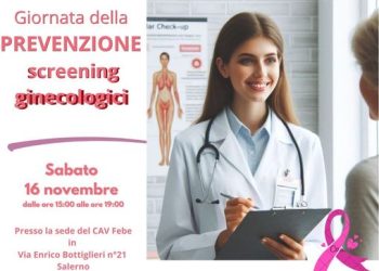 Giornata della prevenzione con screening ginecologici sabato 16 novembre a Salerno.