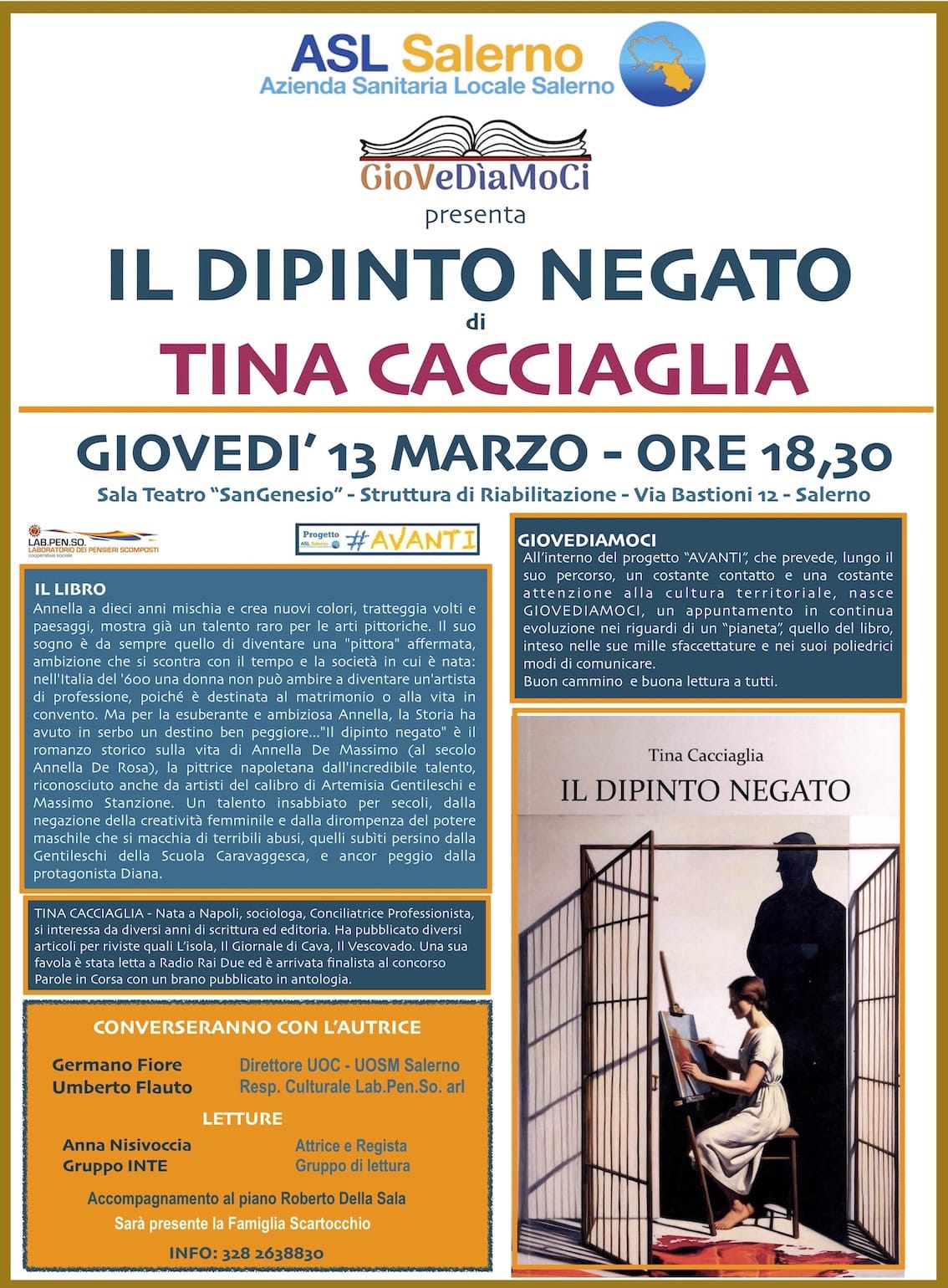 Tina Cacciaglia a Giovediamoci con il suo libro "Il Dipinto negato" -  Tvmedica