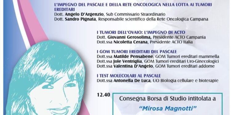 Tumori eredo familiari, consegna al Pascale di una borsa di studio intitolata a Mirosa Magnotti