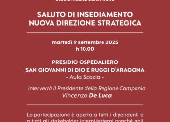 Insediamento direttore generale al Ruggi di Salerno, il saluto di Ciro Verdoliva. Fra gli interventi quello del Presidente della Regione Campania Vincenzo De Luca