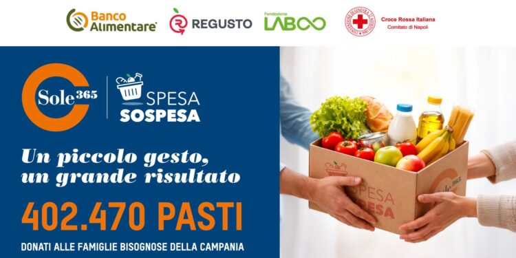 La solidarietà raddoppia in Campania.Donati 416.986 pasti al Banco Alimentare e a Croce Rossa