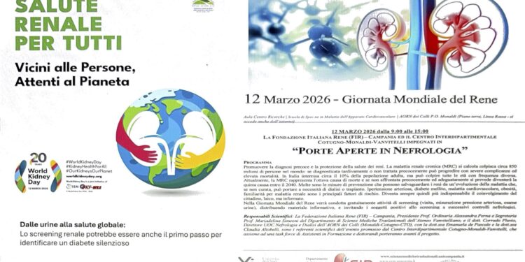 Giornata Mondiale del Rene, open day all’Ospedale Monaldi: screening gratuiti senza prenotazione