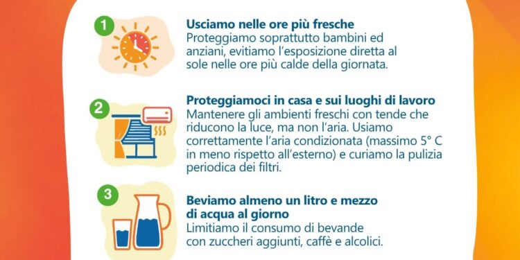 10 consigli del Ministero della Salute per affrontare le giornate più calde.