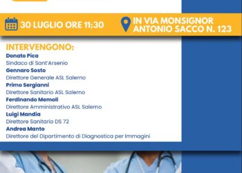 Radiologia Territoriale dell’Ospedale di Comunità e della Casa di Comunità di Sant’Arsenio. Giovedì 30 luglio la presentazione